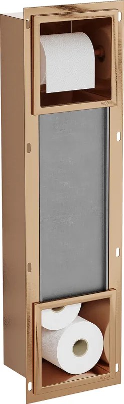 Mexen X-Wall-BP suporte para papel higiénico com dispensador, cobre escovado - 19C4