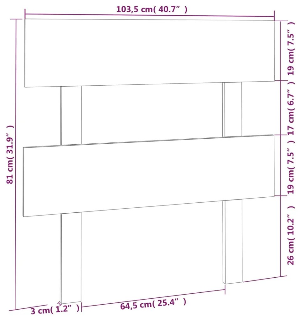 Cabeceira de cama 103,5x3x81 cm pinho maciço branco