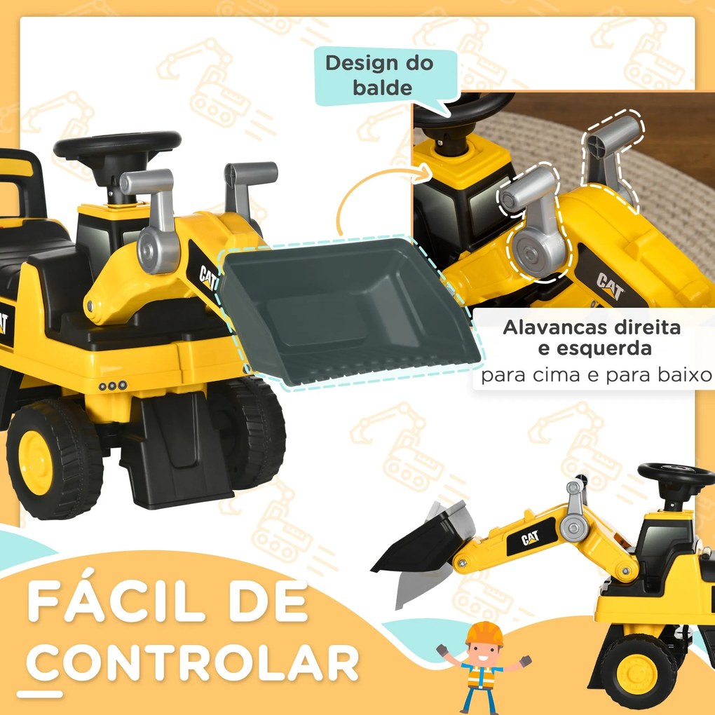 HOMCOM Escavadora com Licença Caterpillar Carro Andador Escavadora par