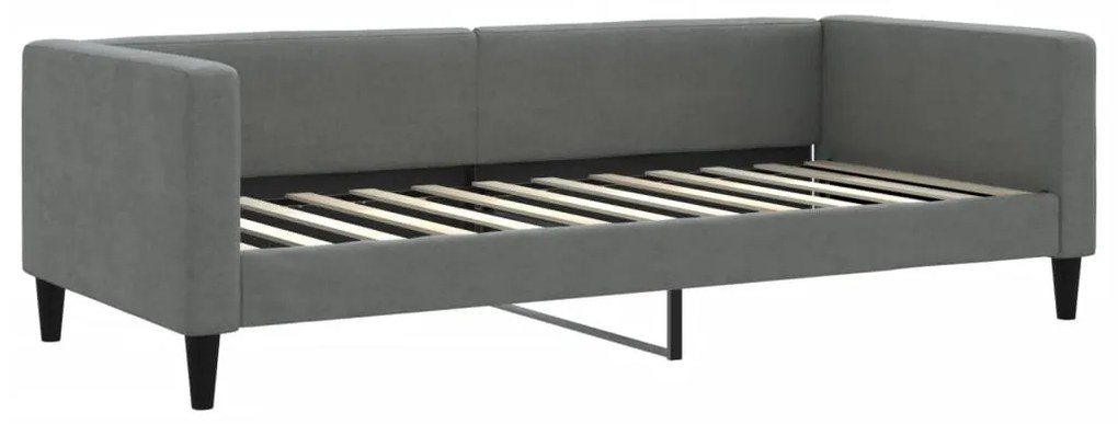 Sofá-cama c/ gavetão/gavetas 100x200 cm tecido cinzento-escuro