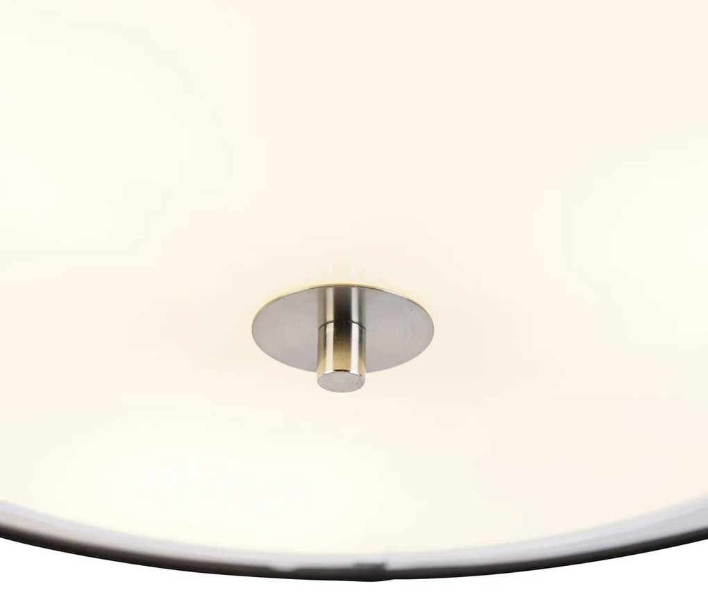 LED Candeeiro de teto inteligente preto com branco 50 cm incl. 3 Wifi A60 - Drum Duo Moderno