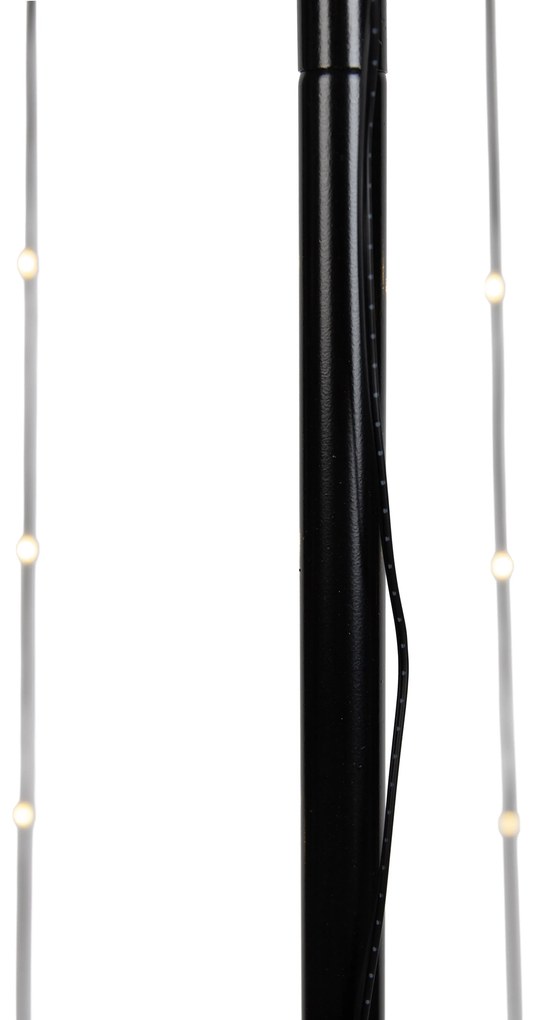 Candeeiro de pé de Natal preto 240cm incl. LED IP44 com controlo remoto - Nagi