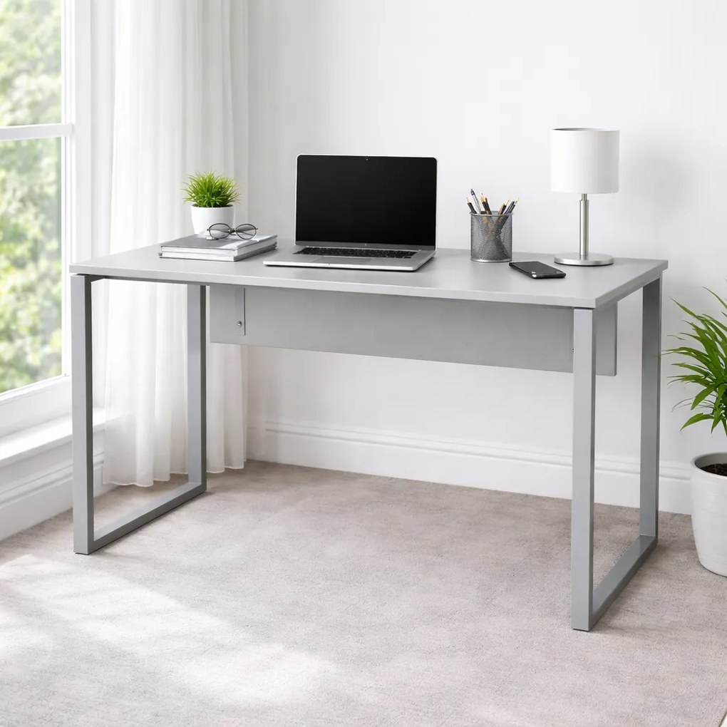 Secretária de Escritório 1800x800 mm - Kclose Melamina Cinza / Cinza