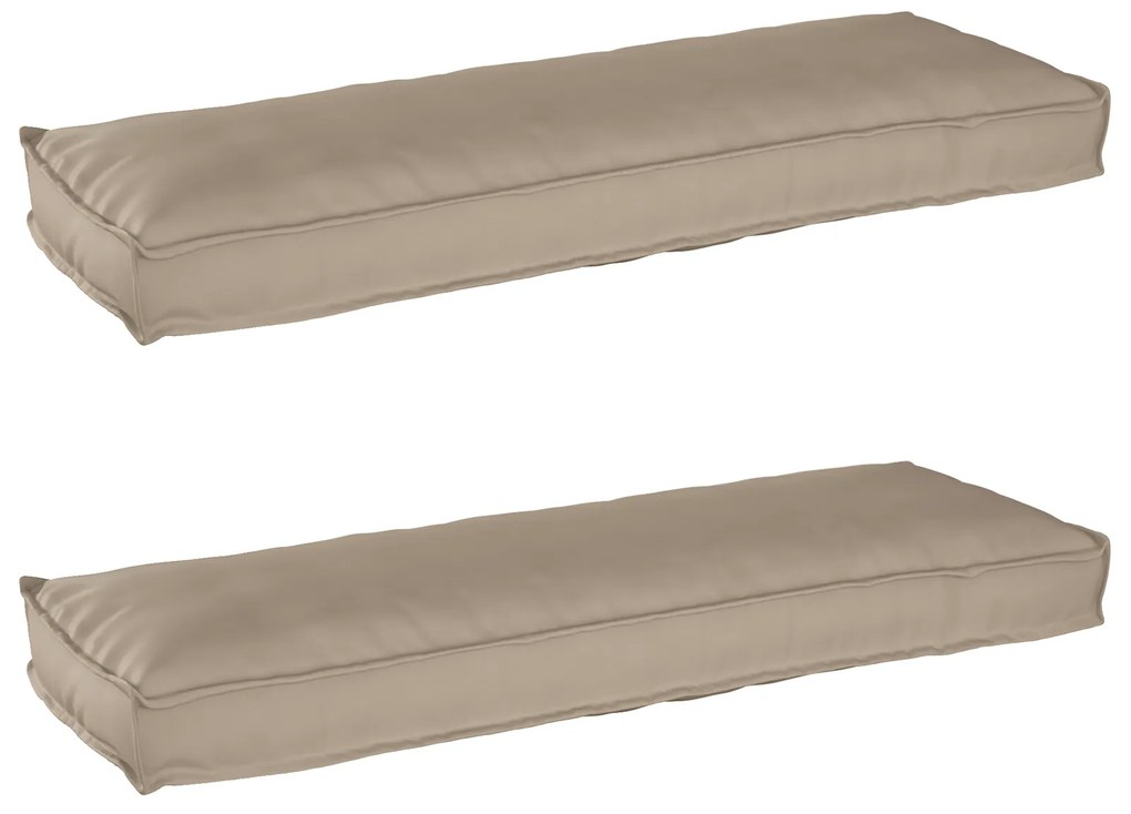 vidaXL almofadas de palete para banco 2 pcs taupe 120x40x8 cm tecido oxford