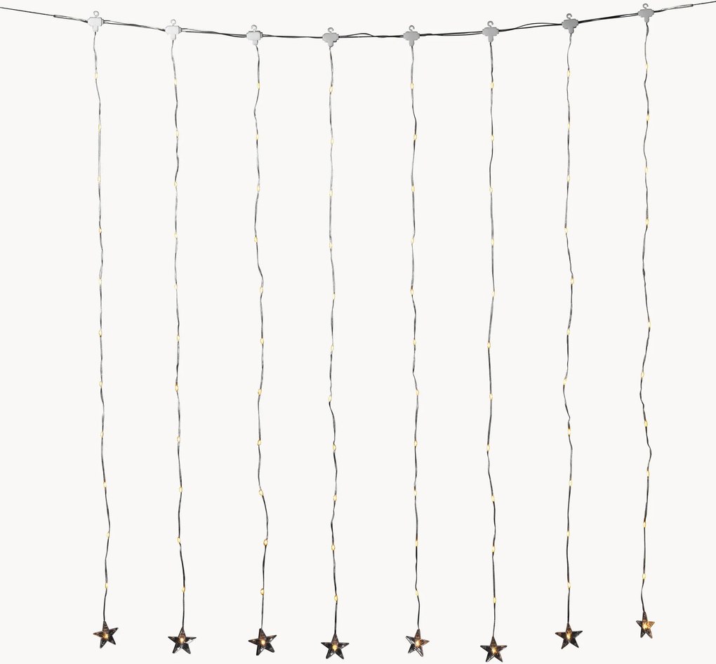 Cortina de luzes LED para interior e exterior com temporizador Mackenzie Stars, âmbar