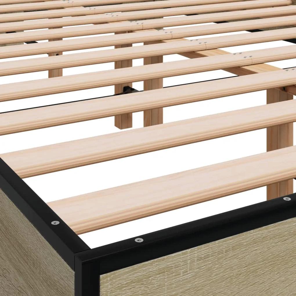 Estrutura de cama 135x190 cm derivados madeira/metal