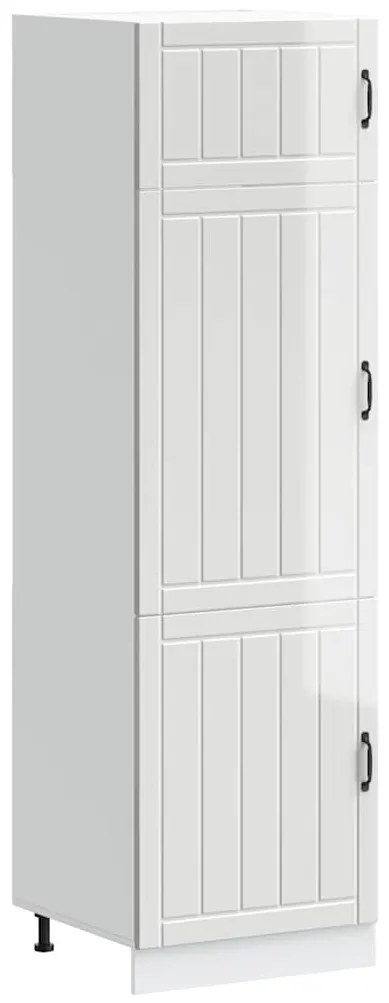 vidaXL Armário de cozinha Lucca derivados de madeira branco brilhante