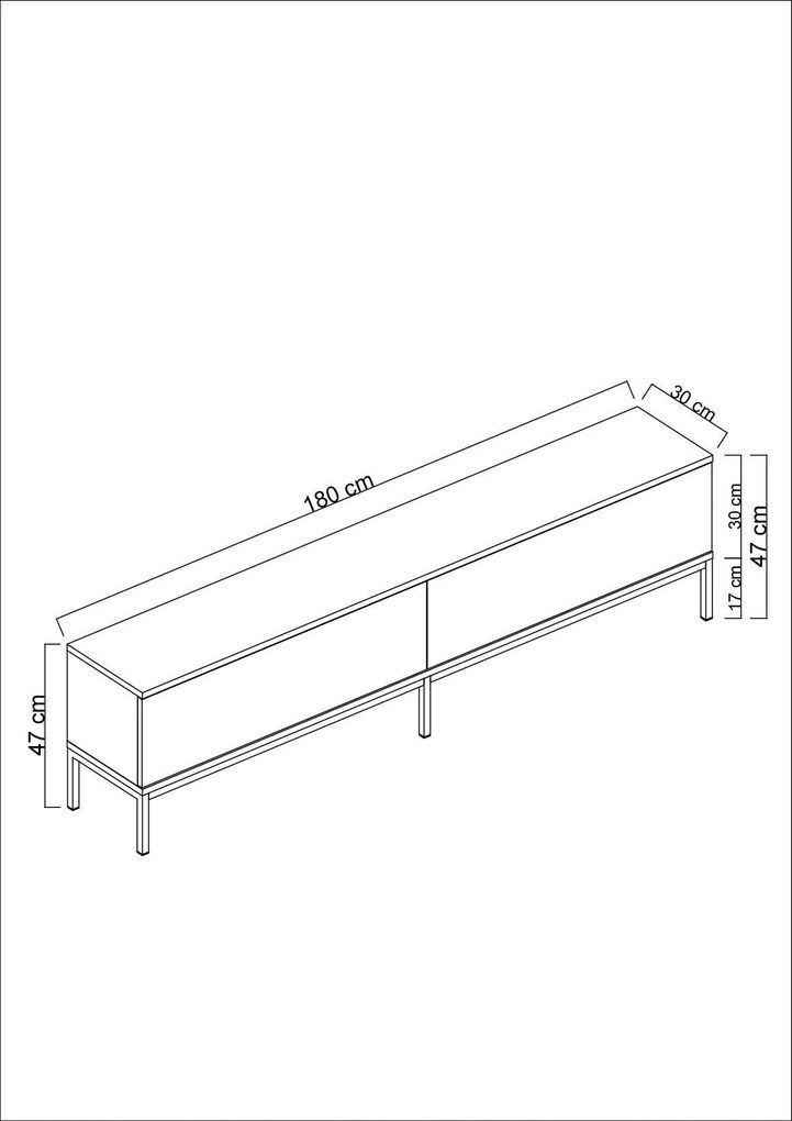 Móvel TV Lord – Preto Antracite – 180 cm