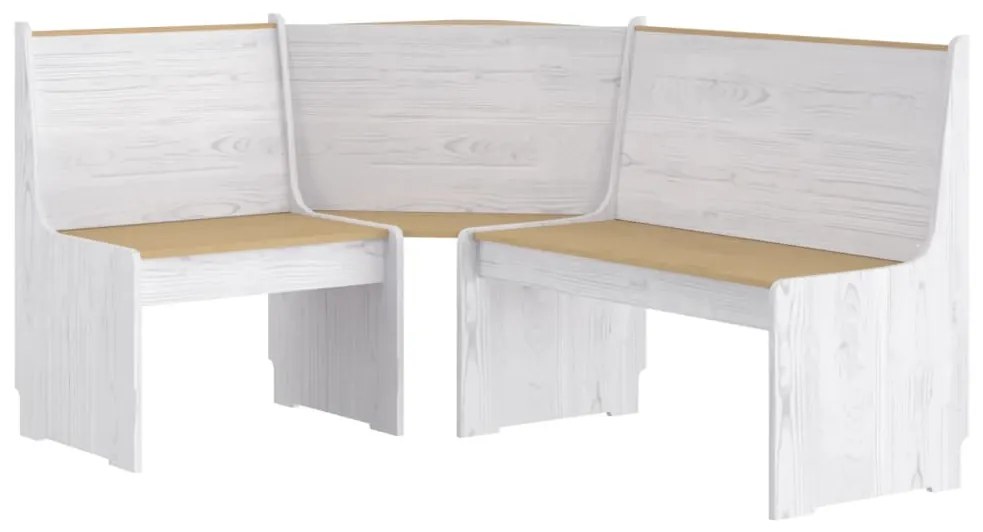 3 pcs conjunto de jantar REINE pinho maciço castanho mel/branco