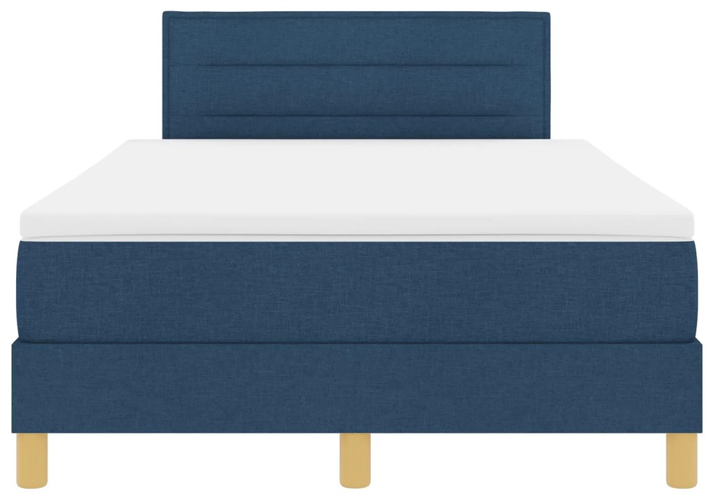 Cama Box Spring com Colchão Azul 120x200 cm Tecido