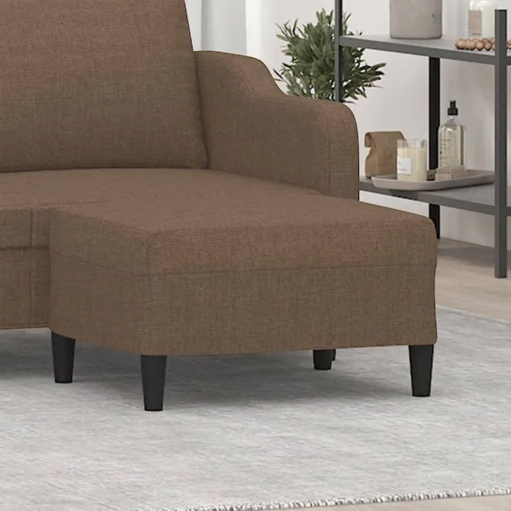vidaXL Apoio de pés 70x55x41 cm tecido castanho