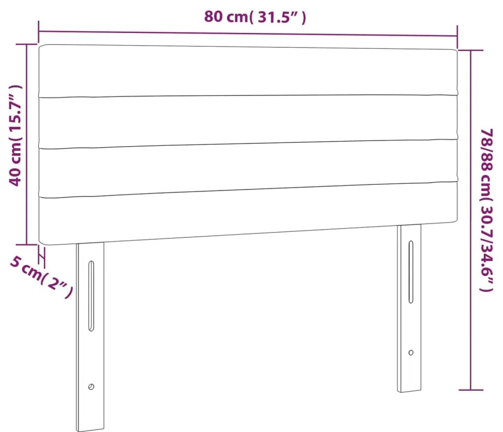 Cabeceira de cama tecido 80x5x78/88 cm creme
