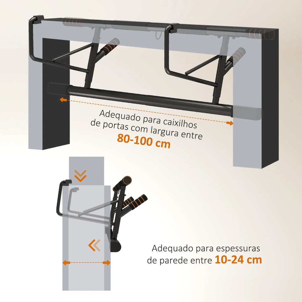 SPORTNOW Barra de Elevação Multifuncional Barra de Elevação de Parede