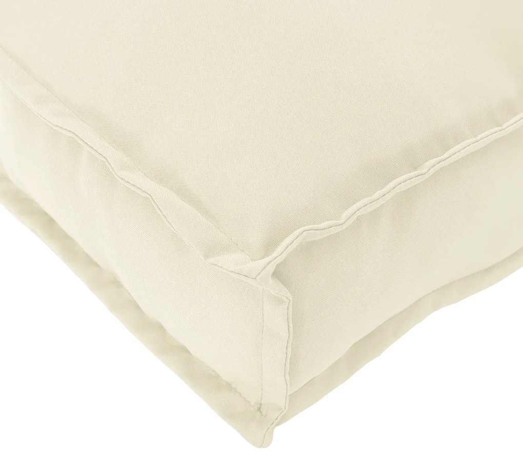 Conjunto de Almofadas de Palete 2 Peças Creme Tecido Oxford