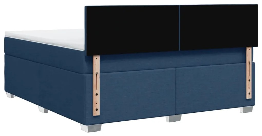 Cama com molas/colchão 180x200 cm tecido azul