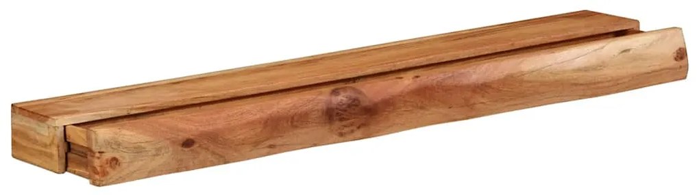 Prateleiras parede 2 pcs 100x17x8 cm madeira de acácia maciça