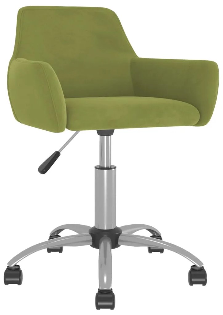 vidaXL Cadeira de jantar giratória veludo verde-claro