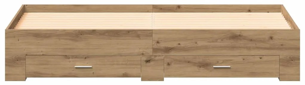 Cama com Gavetas vidaXL Carvalho Artesanal 180x200 cm Madeira Engenhar