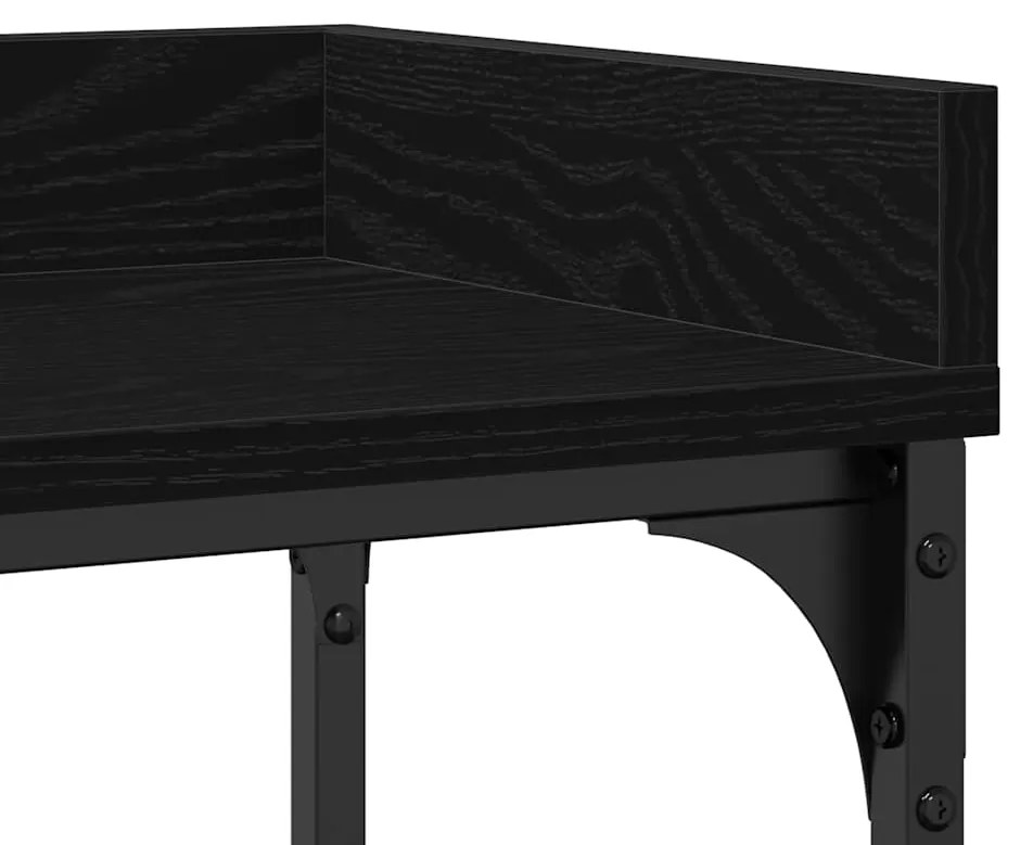 Console vidaXL Preto Carvalho 100x30x80 cm Madeira Engenharia e Aço