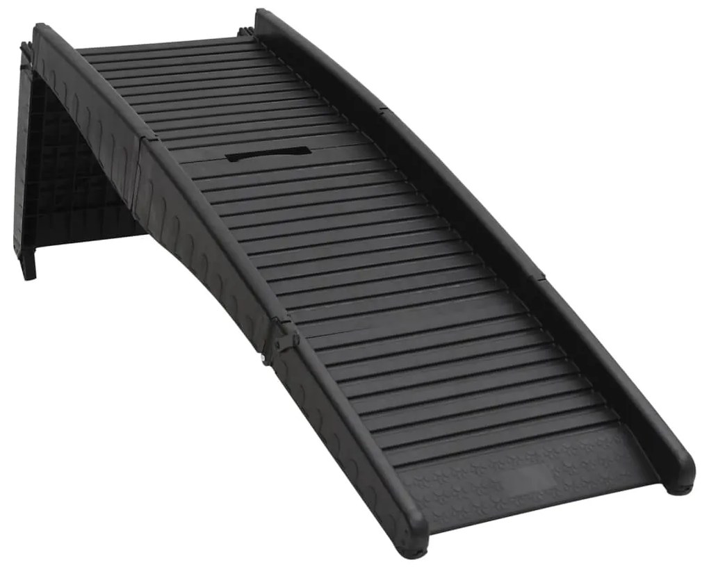 Rampa dobrável para cães 153x40x12,5 cm plástico preto