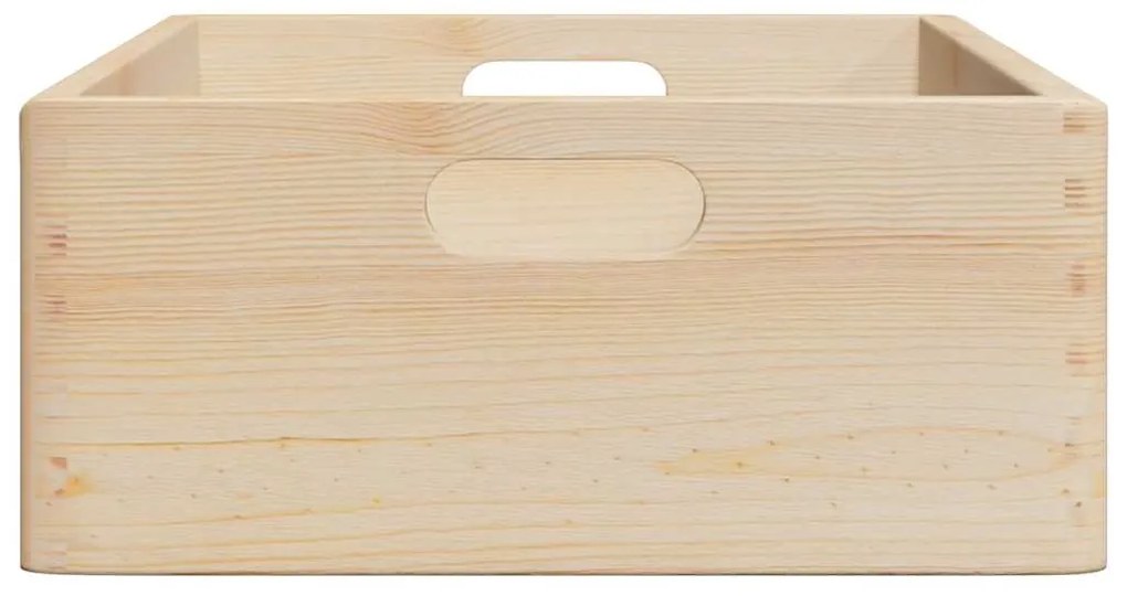 Caixa de madeira com pegas 40x30x13 cm pinho de madeira maciça