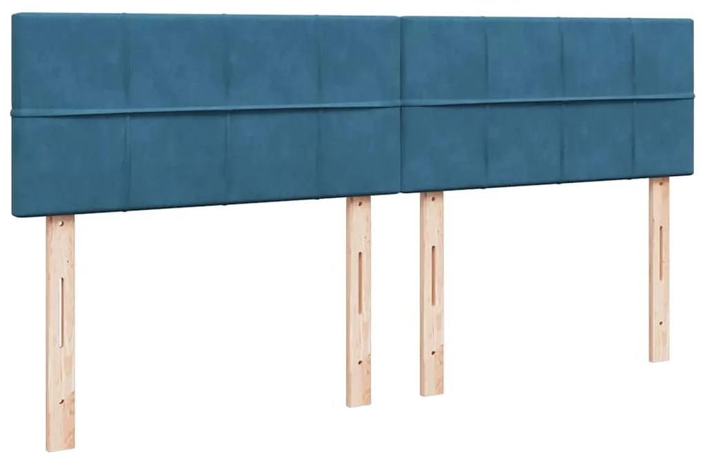 Cama com molas/colchão 180x200 cm veludo azul