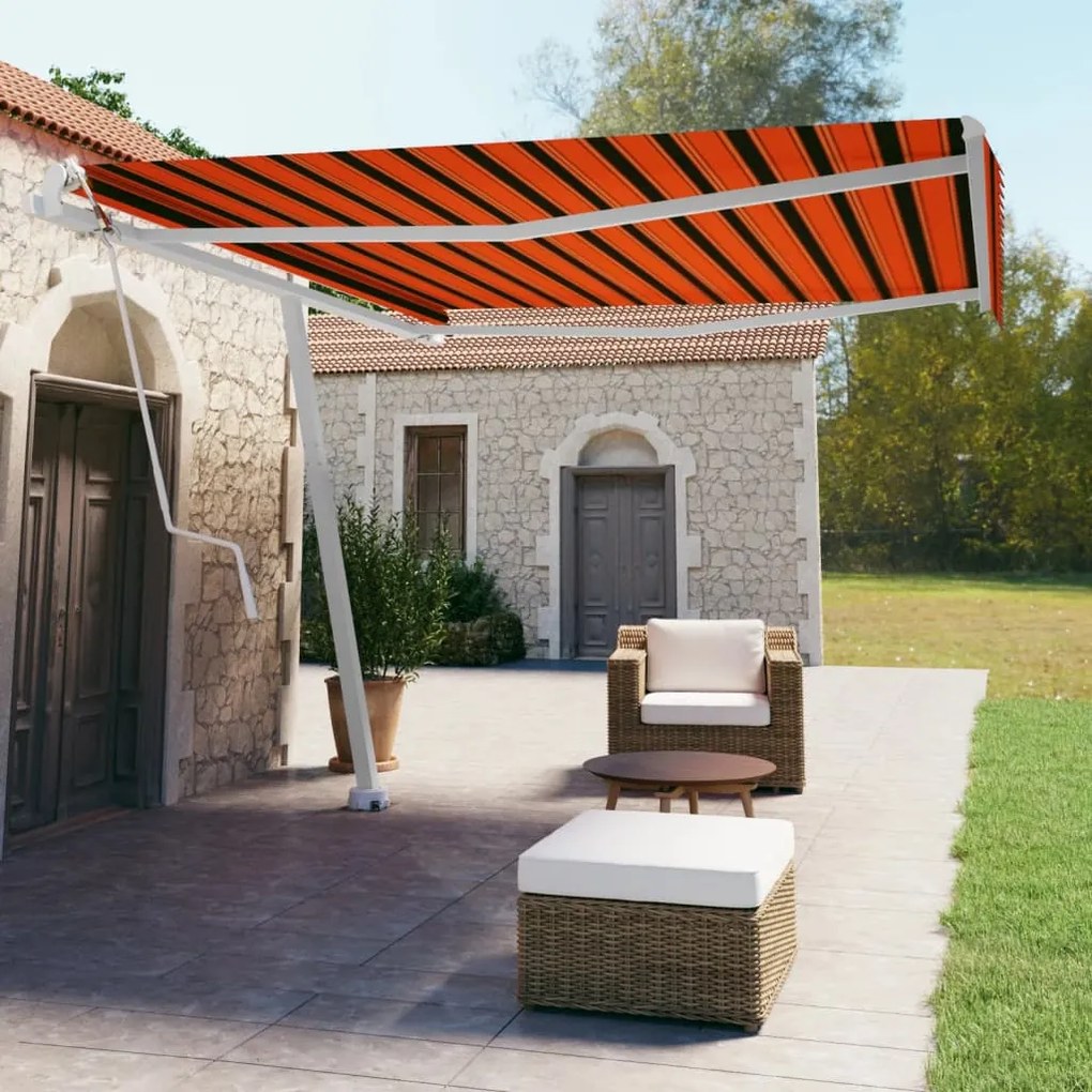 vidaXL Toldo automático independente 400x350 cm laranja e castanho