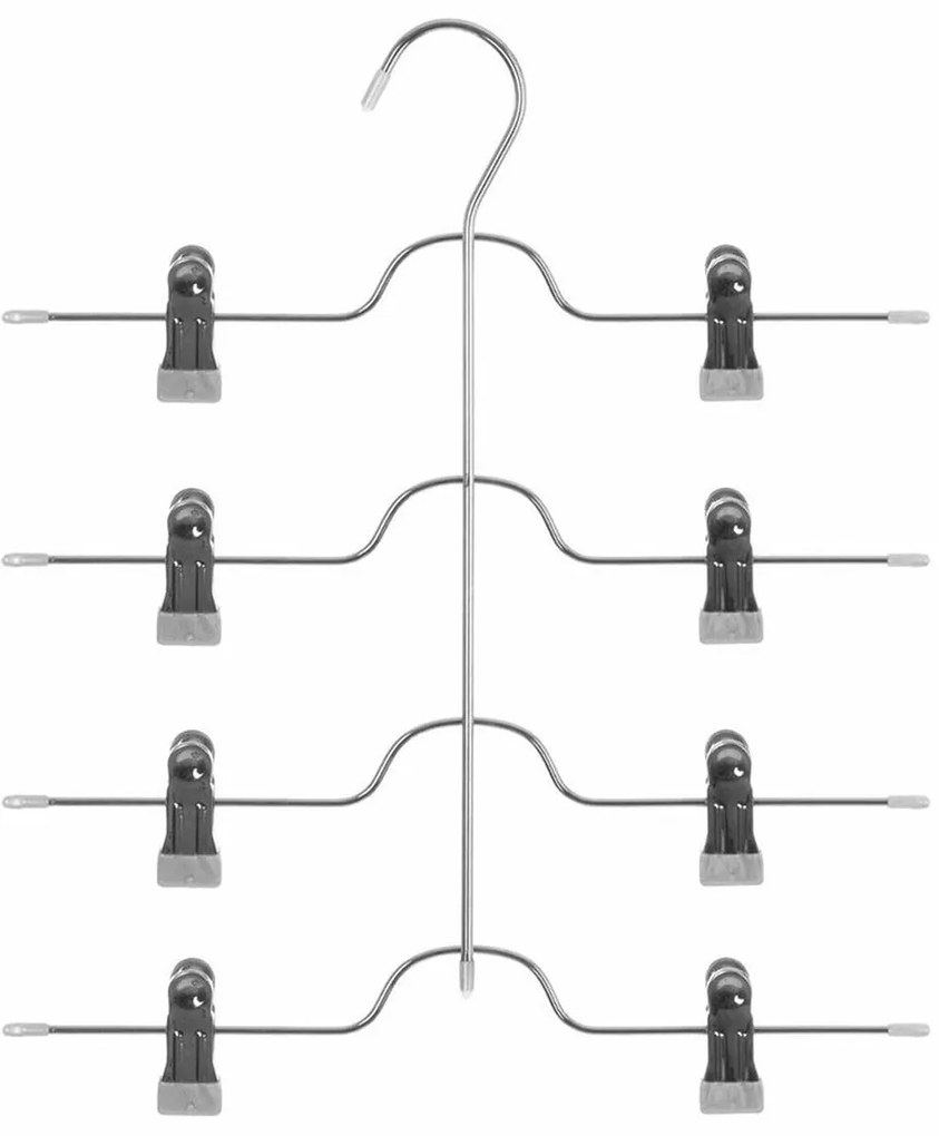 Cabide Múltiplo 5five Prateado Pinça Calças Ferro (32,5 X 37,6 cm)