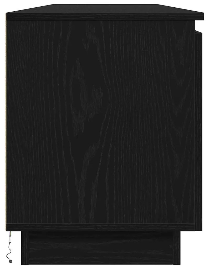 Estante de TV vidaXL com LED Carvalho Preto 180x38x49 cm Madeira Engen