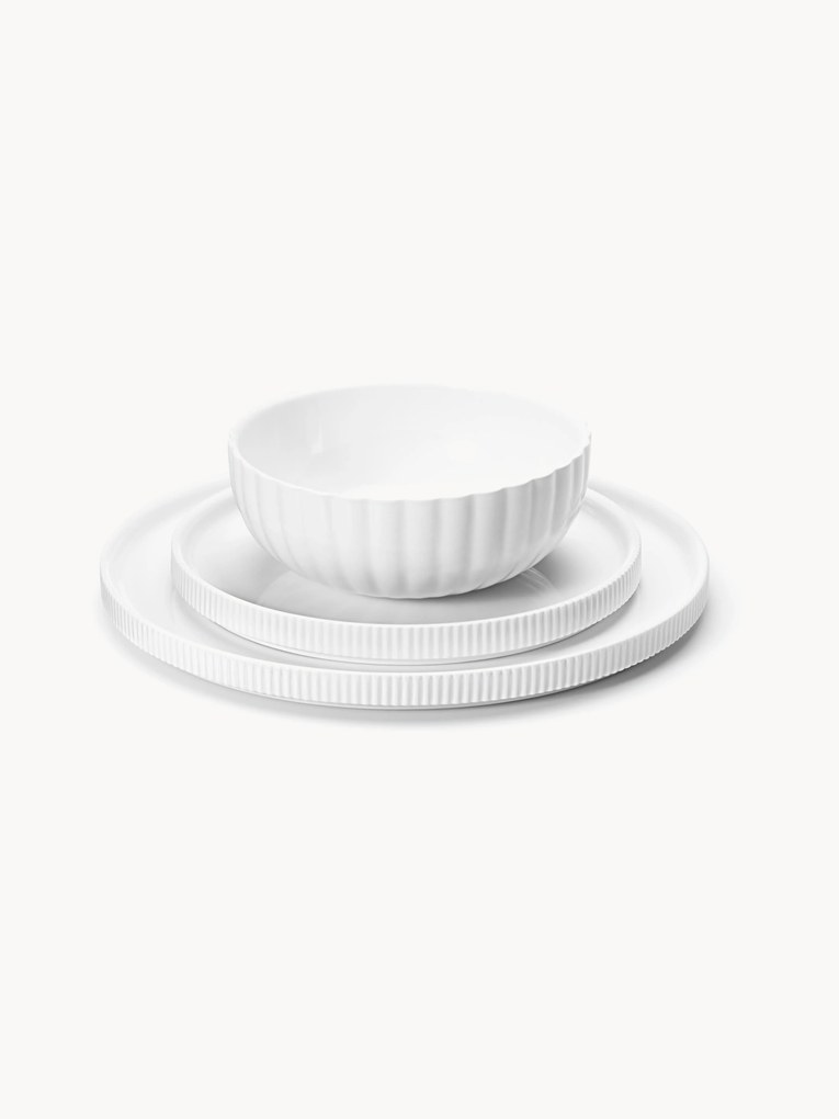 Conjunto de loiça em porcelana Bernadotte, 1 pessoa, 3 uni.