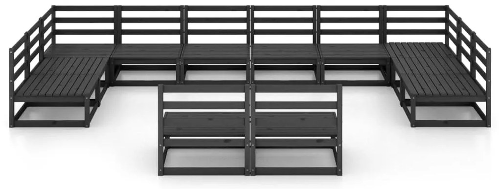 12 pcs conjunto lounge de jardim pinho maciço
