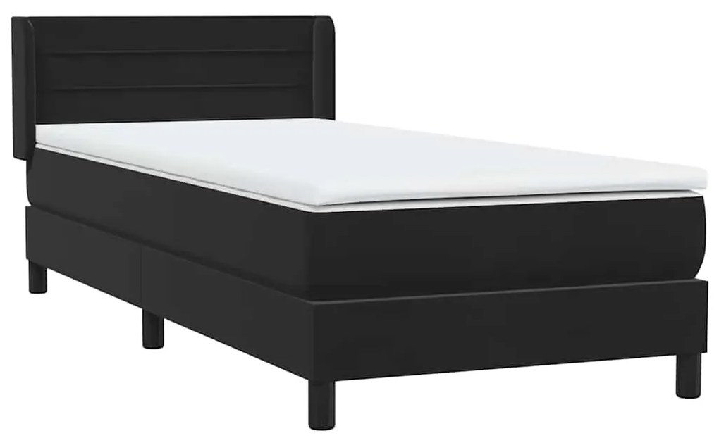 Cama com molas/colchão 80x220 cm veludo preto
