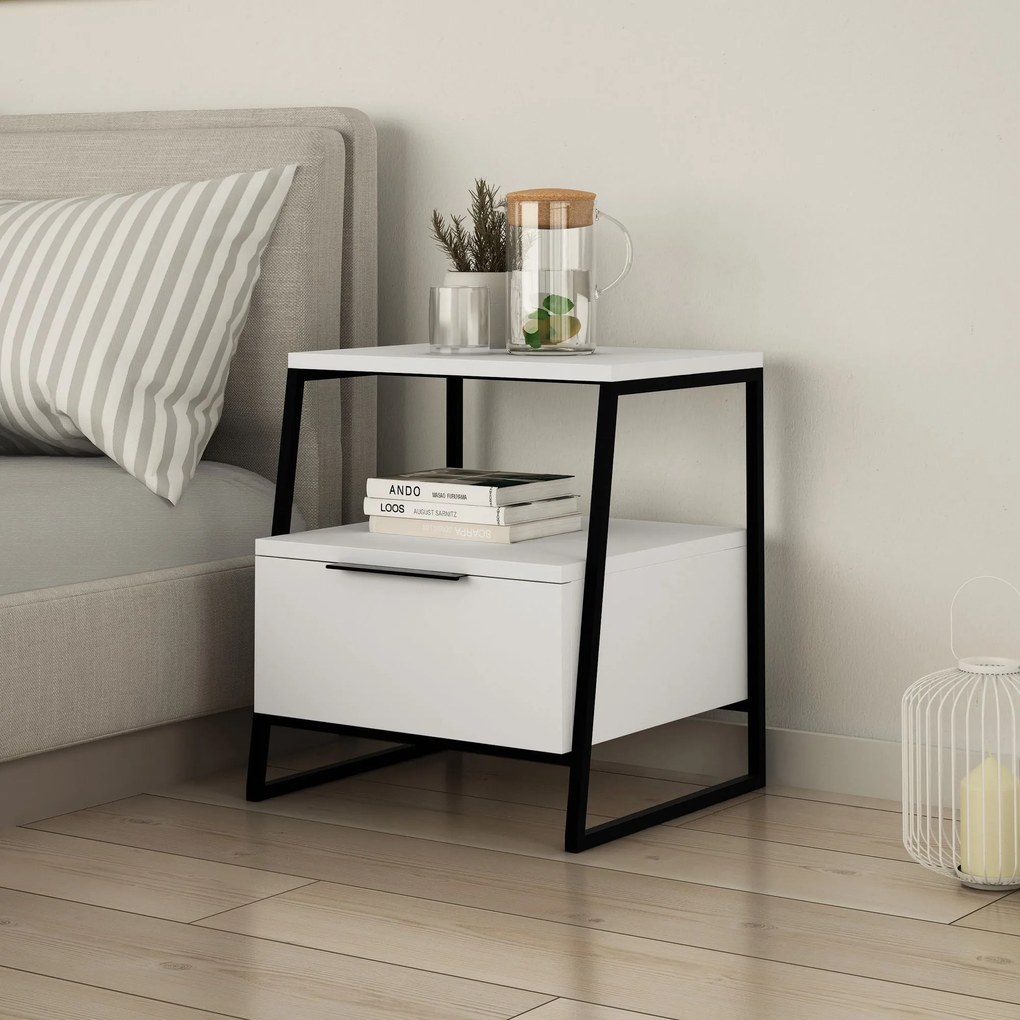 Secretária de Estudo e Estante Box – Branco/Azul – Secretária: 120x75x
