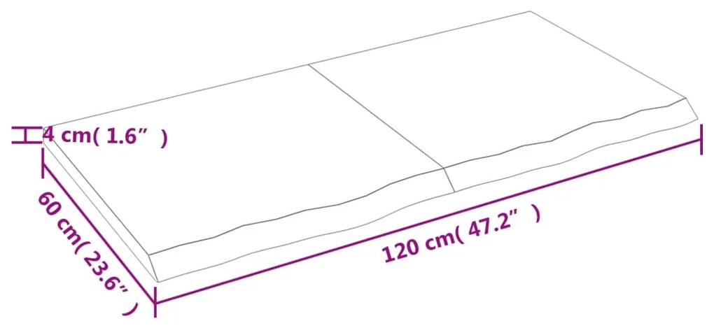 Prateleira de parede 120x60x4 cm carvalho tratado cinza-escuro