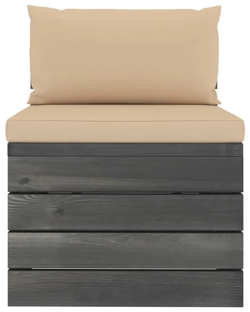 2 pcs conjunto lounge de paletes com almofadões pinho maciço