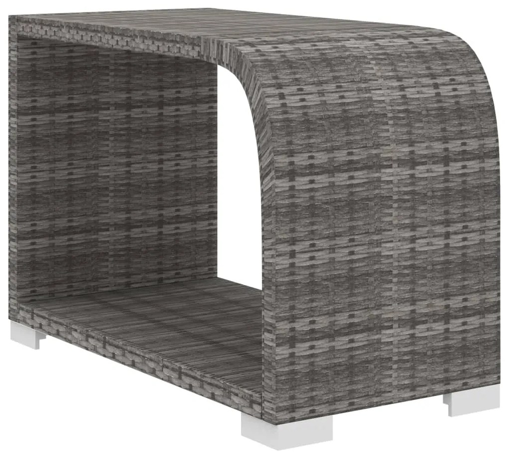 10 pcs conjunto lounge de jardim c/ almofadões vime PE cinzento