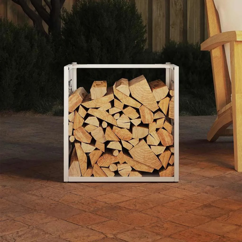 Suporte para lenha 40x40x40 cm aço laminado a frio branco