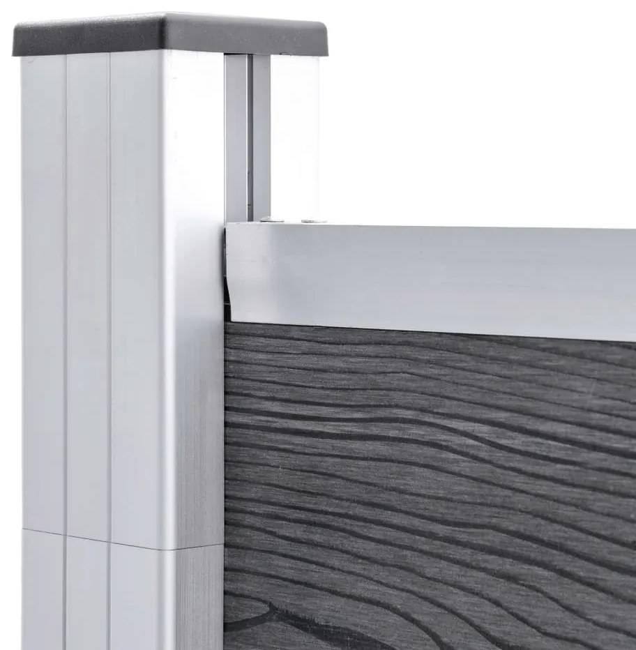 Painel de vedação para jardim 353x186 cm WPC cinzento