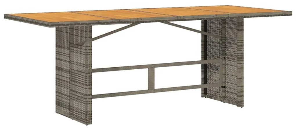 9 pcs conjunto bistrô de jardim c/ almofadões vime PE cinzento