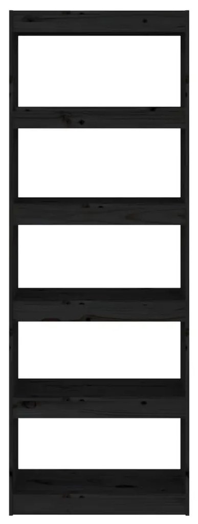 Estante/divisória 60x30x167,5 cm madeira pinho maciça preto