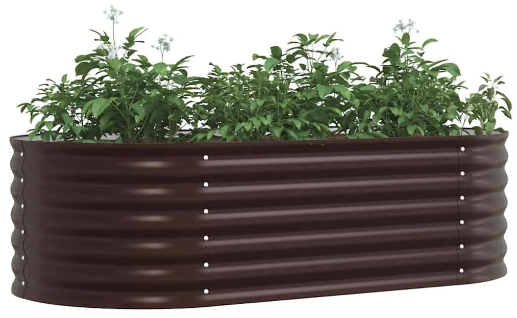 Canteiro Elevado de Jardim Marrom vidaXL 160x80x44 cm Aço Galvanizado