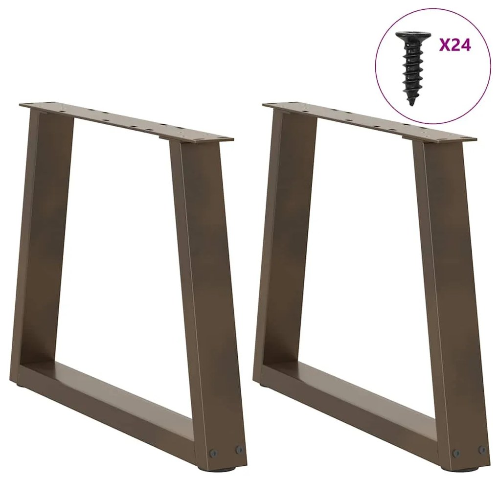 Pés para mesa de centro em formato de V, 2 peças, aço natural, 60x(42-