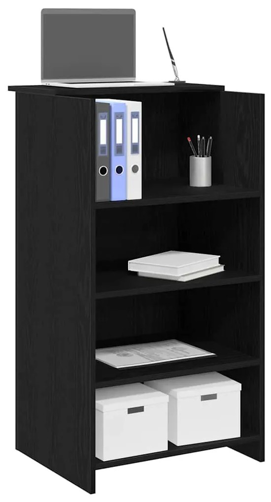 vidaXL Balcão de recepção 55x50x103,5 cm derivados de madeira preto