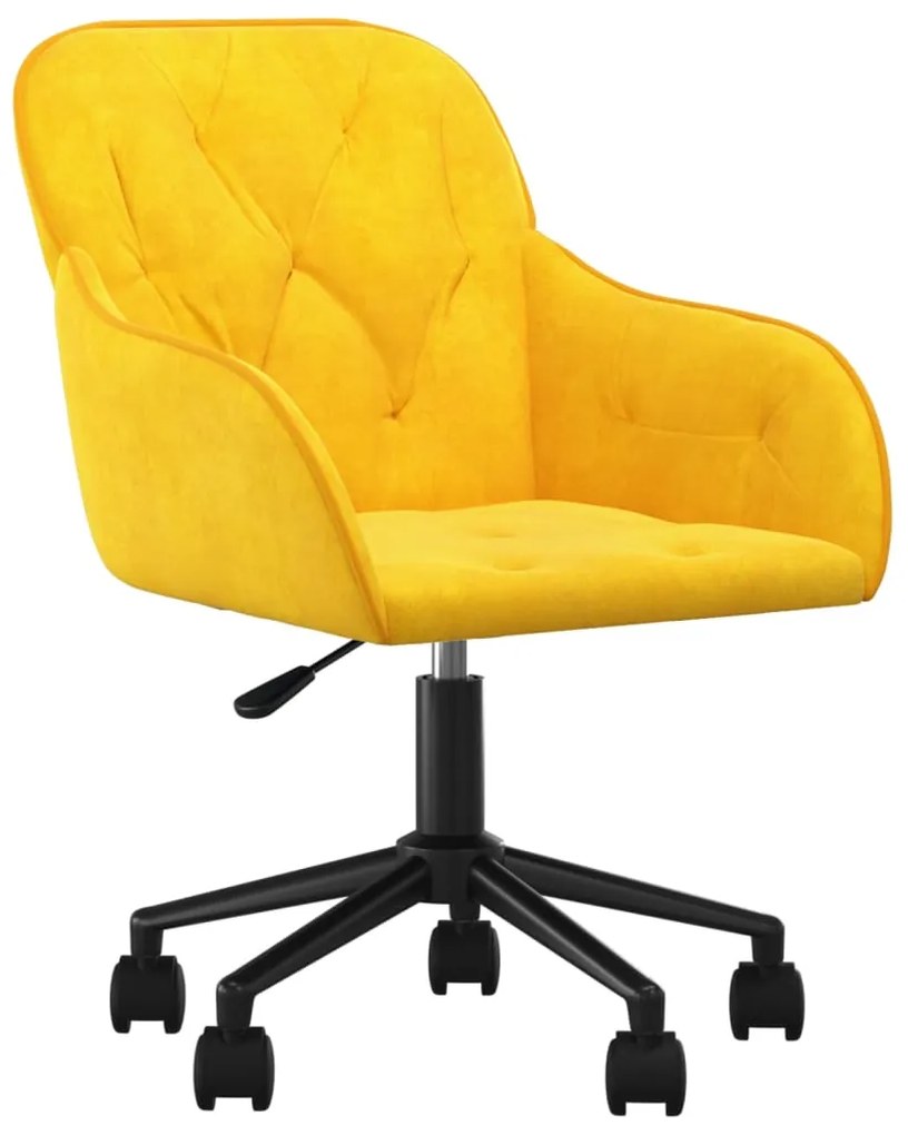 Cadeiras de jantar giratórias 2 pcs veludo amarelo