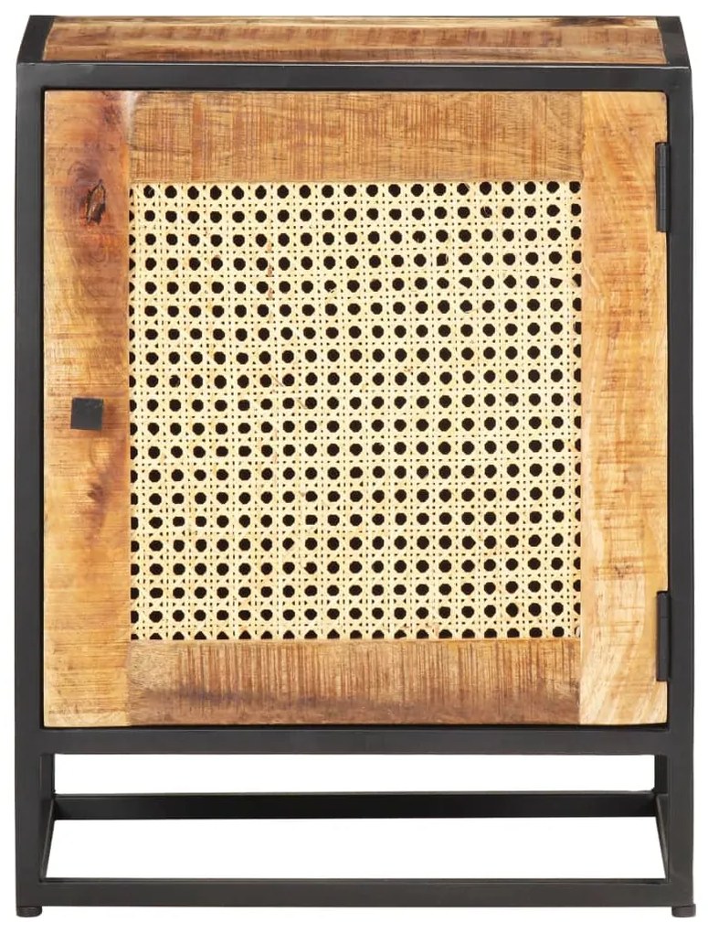 Mesa de cabeceira 40x30x50cm mangueira áspera/palhinha natural