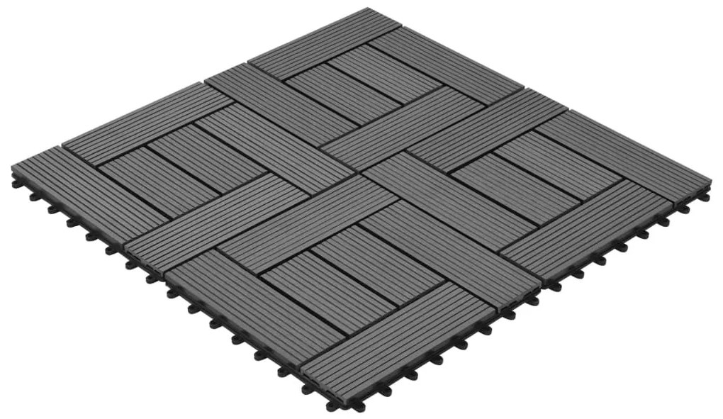 Ladrilhos de pavimento 22 pcs WPC 2m² 30x30 cm cinzento