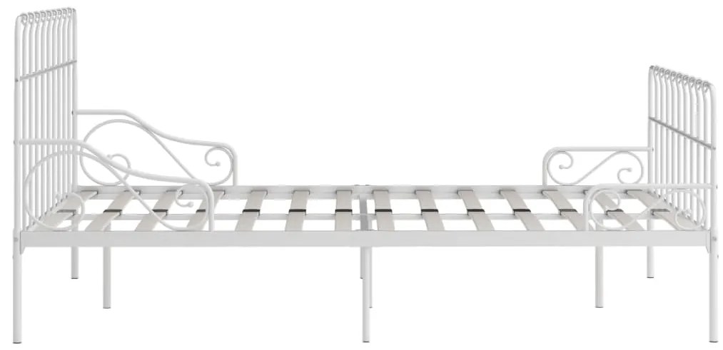 Estrutura de cama com estrado de ripas 120x200 cm metal branco