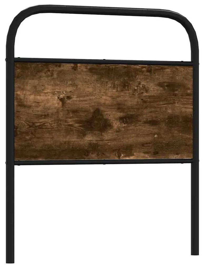 vidaXL Cabeceira de cama 75 cm derivados madeira/aço carvalho fumado