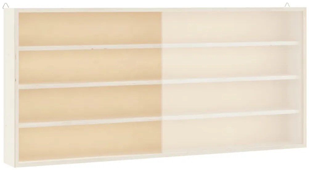 Vitrine de colecionador de madeira com portas 80x8,5x37 cm