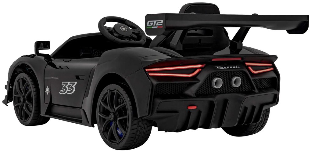 Carro elétrico para Crianças Maserati MC20 GT2 12V 4x4 Rodas Espuma EVA, Assento couro ecológico Preto